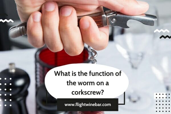 What is the function of the worm on a corkscrew